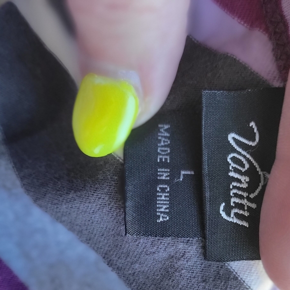 503 Vanity brand top. Purple and gray stripes. Elastic hem. - Picture 4 of 4